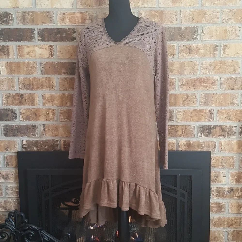 A'Reve | Crochet sleeved dress